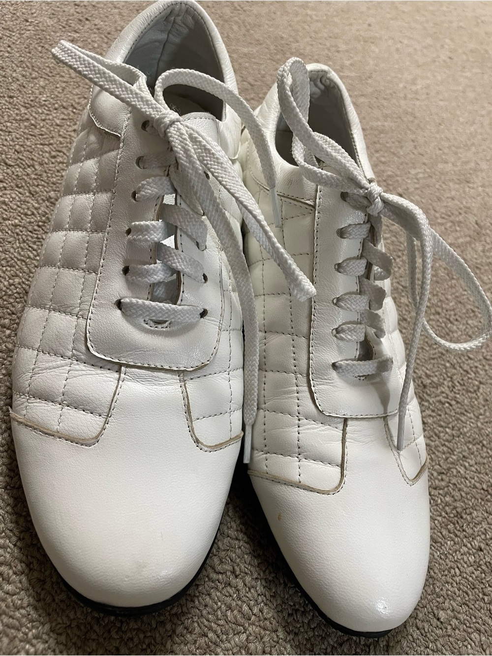 Bally White Quilted Leather Sneakers